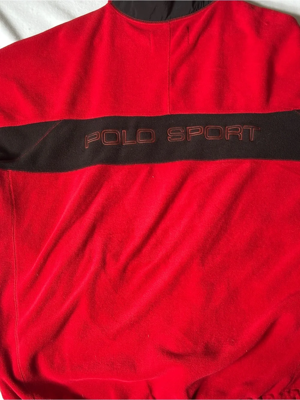 Vintage Polo Sport Ralph Lauren Polartec Fleece Jacket XL Red Black